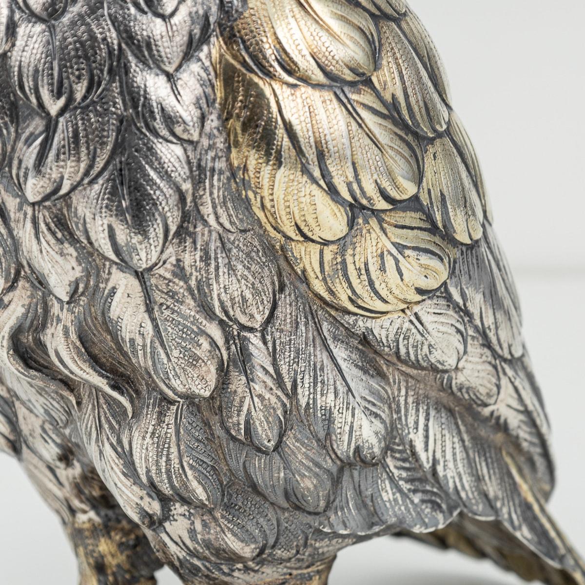 Antique 20th Century German Solid Silver Owl Figure, Hanau c.1920 For Sale 7