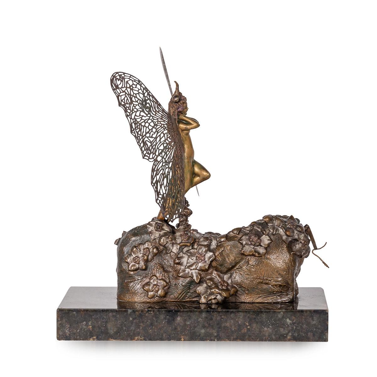 Butterfly antique du 20ème siècle en bronze doré par Carl Kauba (1865-1922) en vente 3