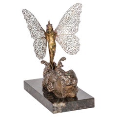 Used 20th Century Gilt Bronze Butterfly By Carl Kauba (1865-1922)