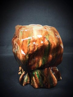 Antike Fayence-Vase "Helios Lyon" aus dem 20. Jahrhundert - gemailt und gecrackt - 2Y252