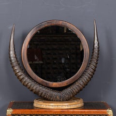 Antique 20th Century Horn Framed Circular Table Mirror c.1920
