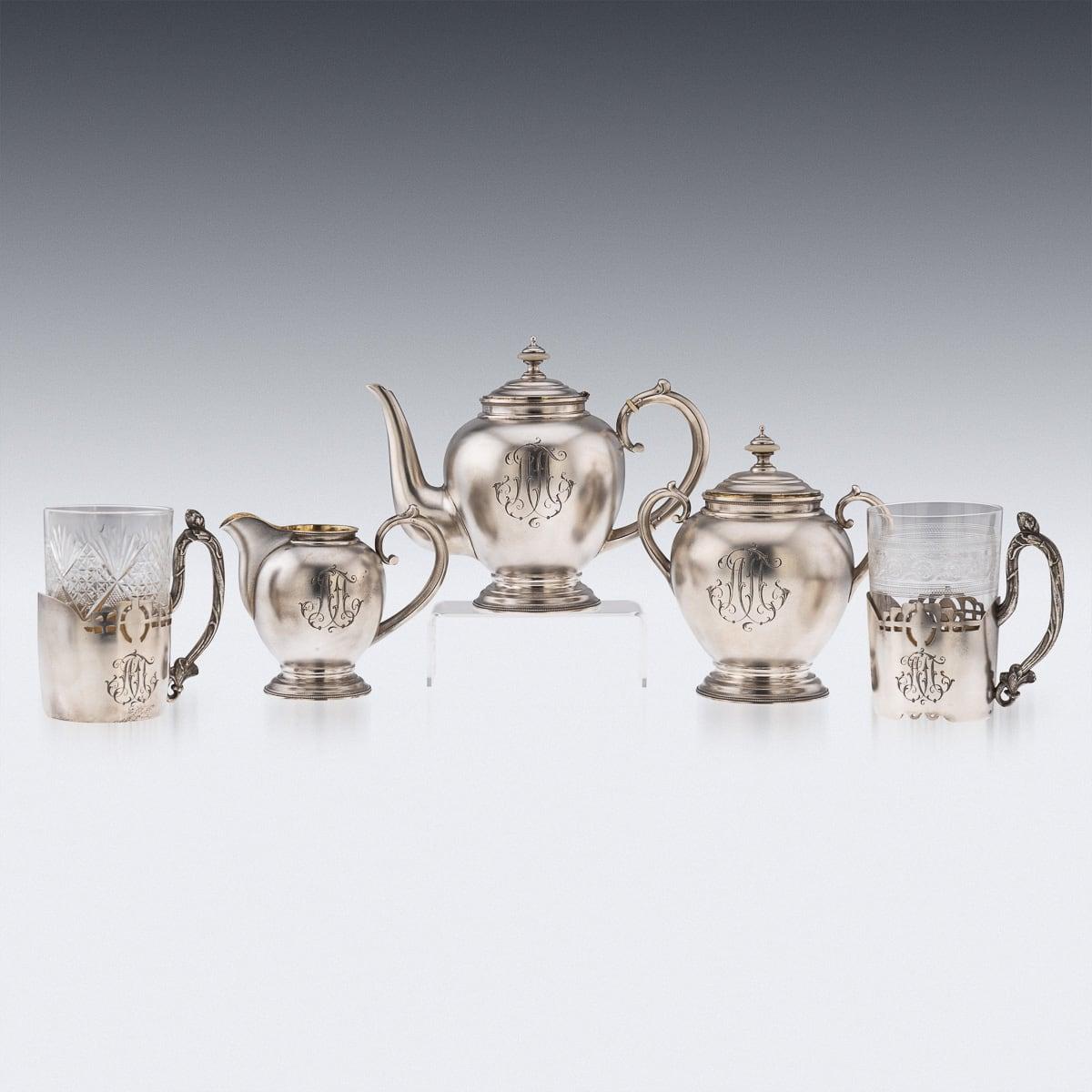 Other Antique 20th Century Imperial Russian Solid Silver Cased Tea Service c.1900