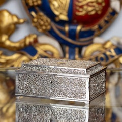 Antique 20th Century Indian Kutch Solid Silver Treasure Chest / Casket c.1900