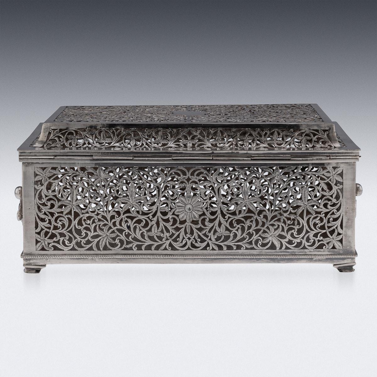 Early 20th Century Antique 20th Century Indian Kutch Solid Silver Treasure Chest / Casket c.1900