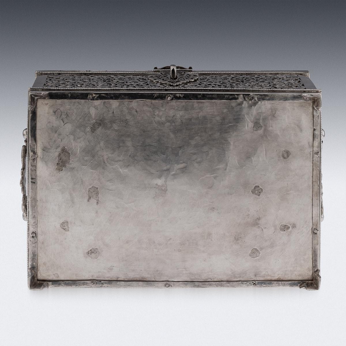 Antique 20th Century Indian Kutch Solid Silver Treasure Chest / Casket c.1900 3