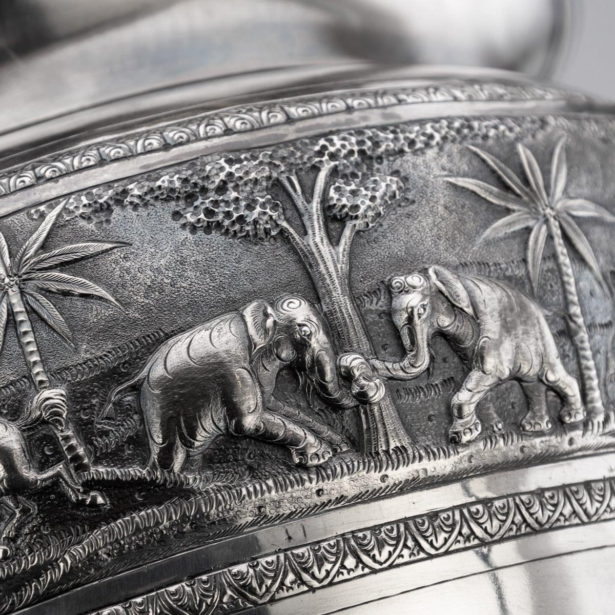 Antike indische Schale aus massivem Silber des 20. Jahrhunderts, Arachun-Parsrap, Kalkutta, um 1900 im Angebot 10