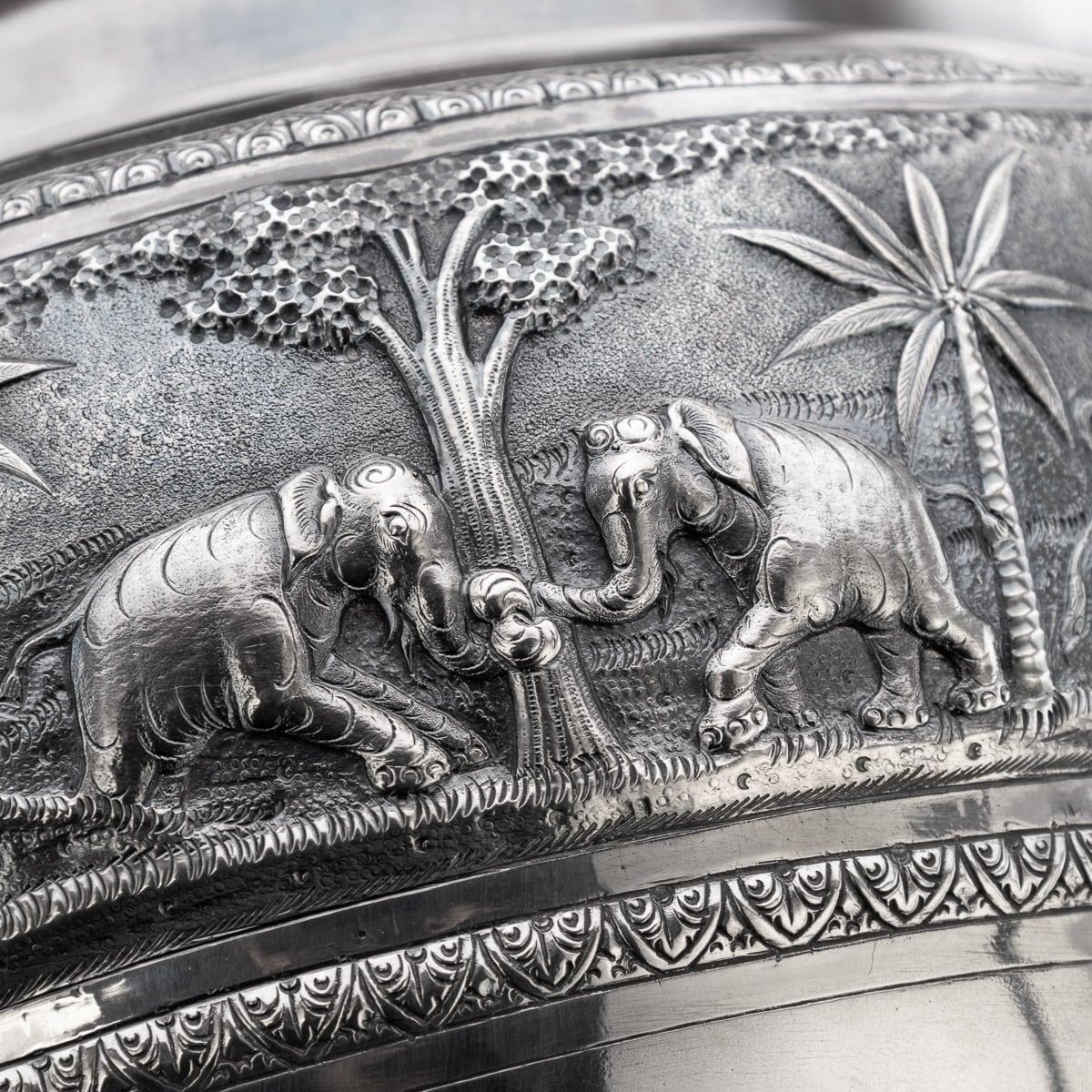 Antike indische Schale aus massivem Silber des 20. Jahrhunderts, Arachun-Parsrap, Kalkutta, um 1900 im Angebot 11