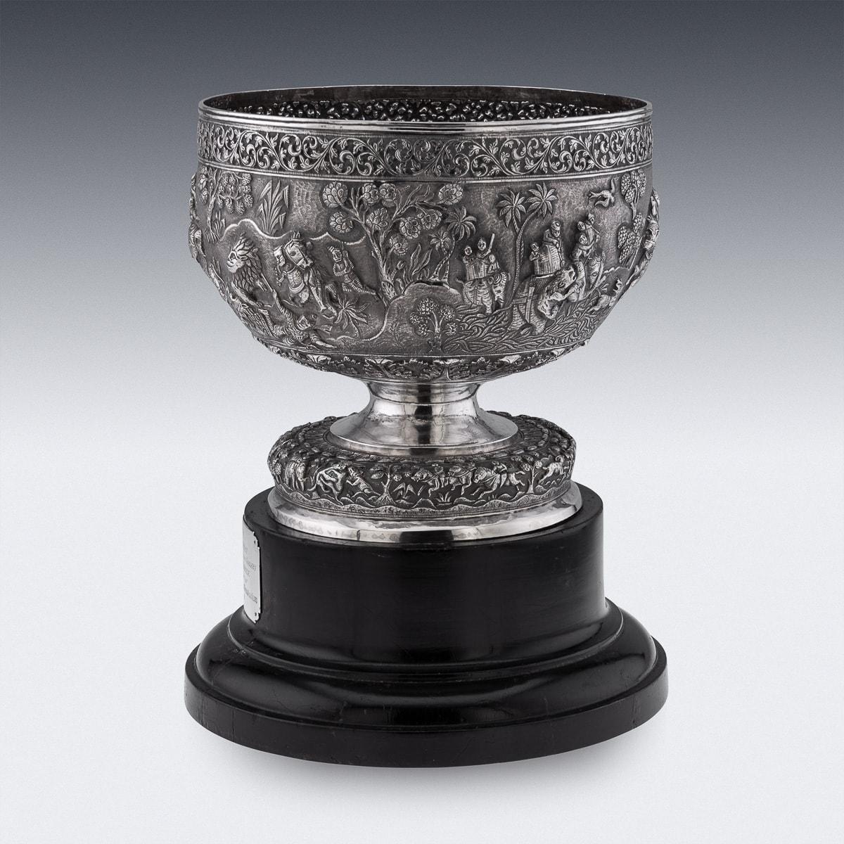 Other Antique 20th Century Indian Solid Silver Decorative Bowl On Stand, Poona c.1900