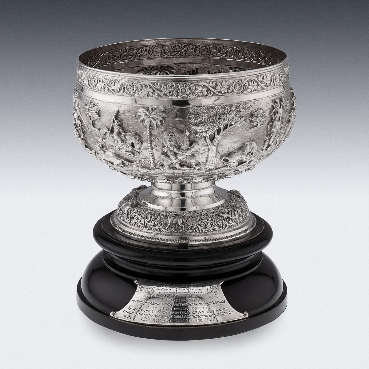 Other Antique 20th Century Indian Solid Silver Decorative Bowl On Stand, Poona c.1900