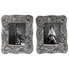 Antique 20th Century Japanese Meiji Period Solid Silver Frames, circa 1900
