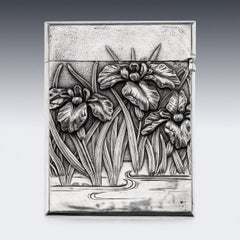 Antique 20th Century Japanese Meiji Solid Silver Card Case c.1900