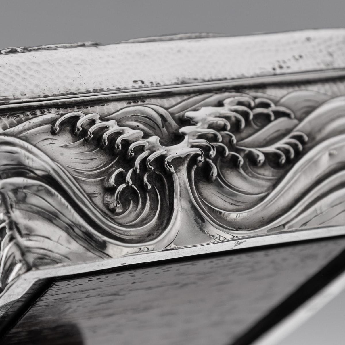 Antique 20th Century Japanese Meiji Solid Silver Dragon Cigar Box c.1900 12