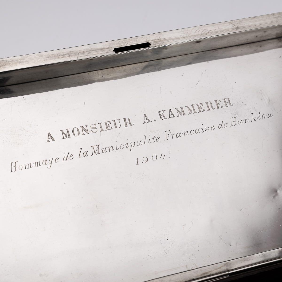 Antique 20th Century Japanese Solid Silver Iris Flower Cigar Humidor Box c.1900 For Sale 7