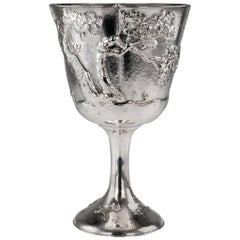 Gobelet massif en argent massif japonais du 20ème siècle:: Nomura:: circa 1900