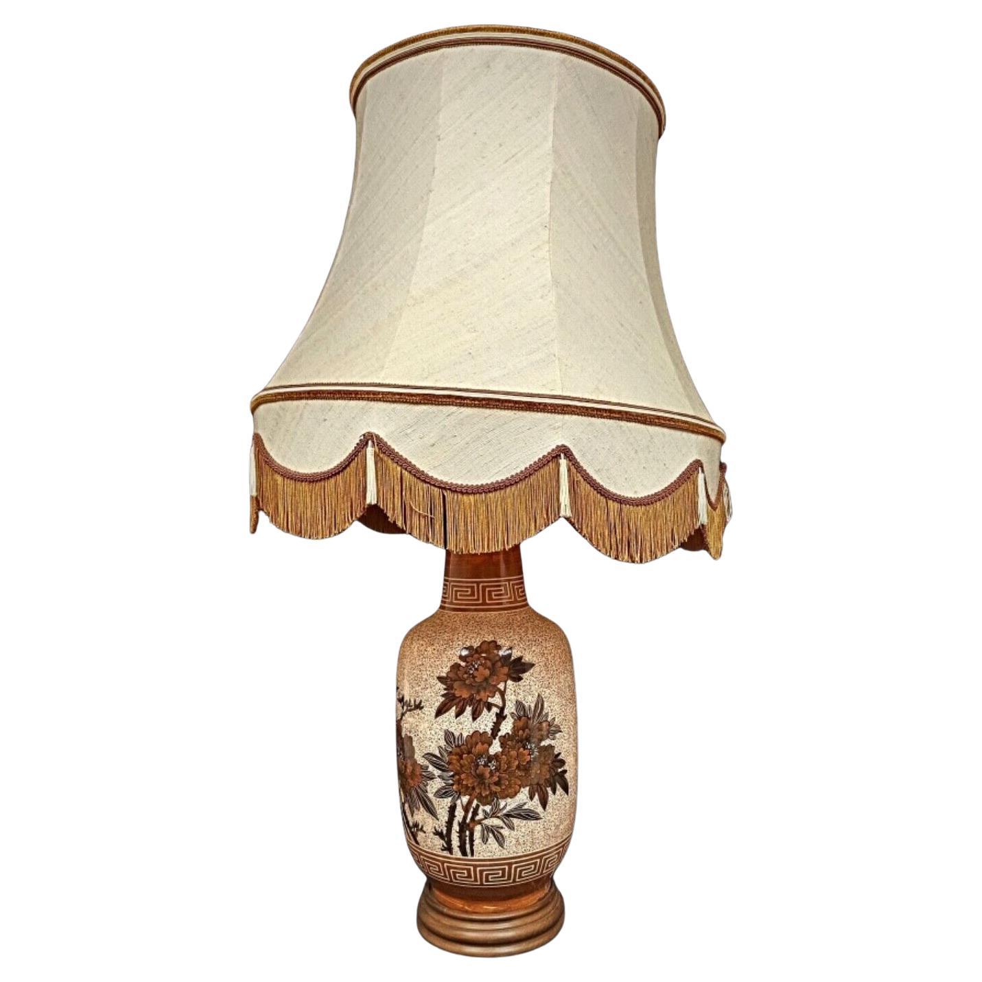 Antique 20th-Century Large Lamp Base and Lampshade with Decoration - 2Y181