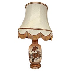Antique 20th-Century Large Lamp Base and Lampshade with Decoration - 2Y181