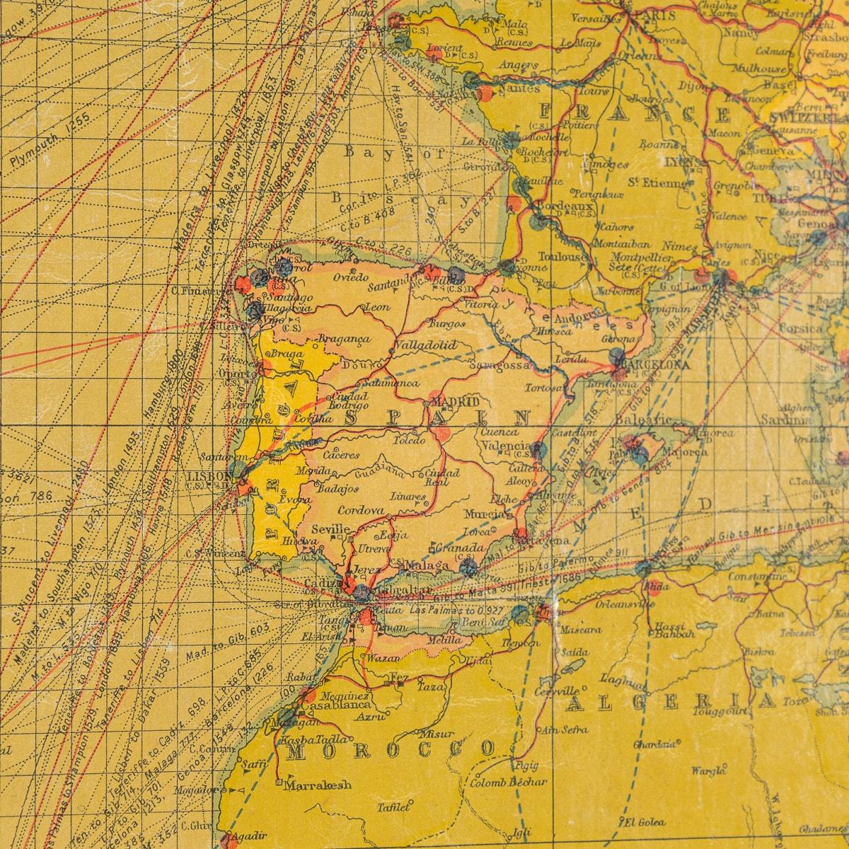 Antike, große, geschwungene Weltkarte des 20. Jahrhunderts, George Philips, um 1918 im Angebot 3