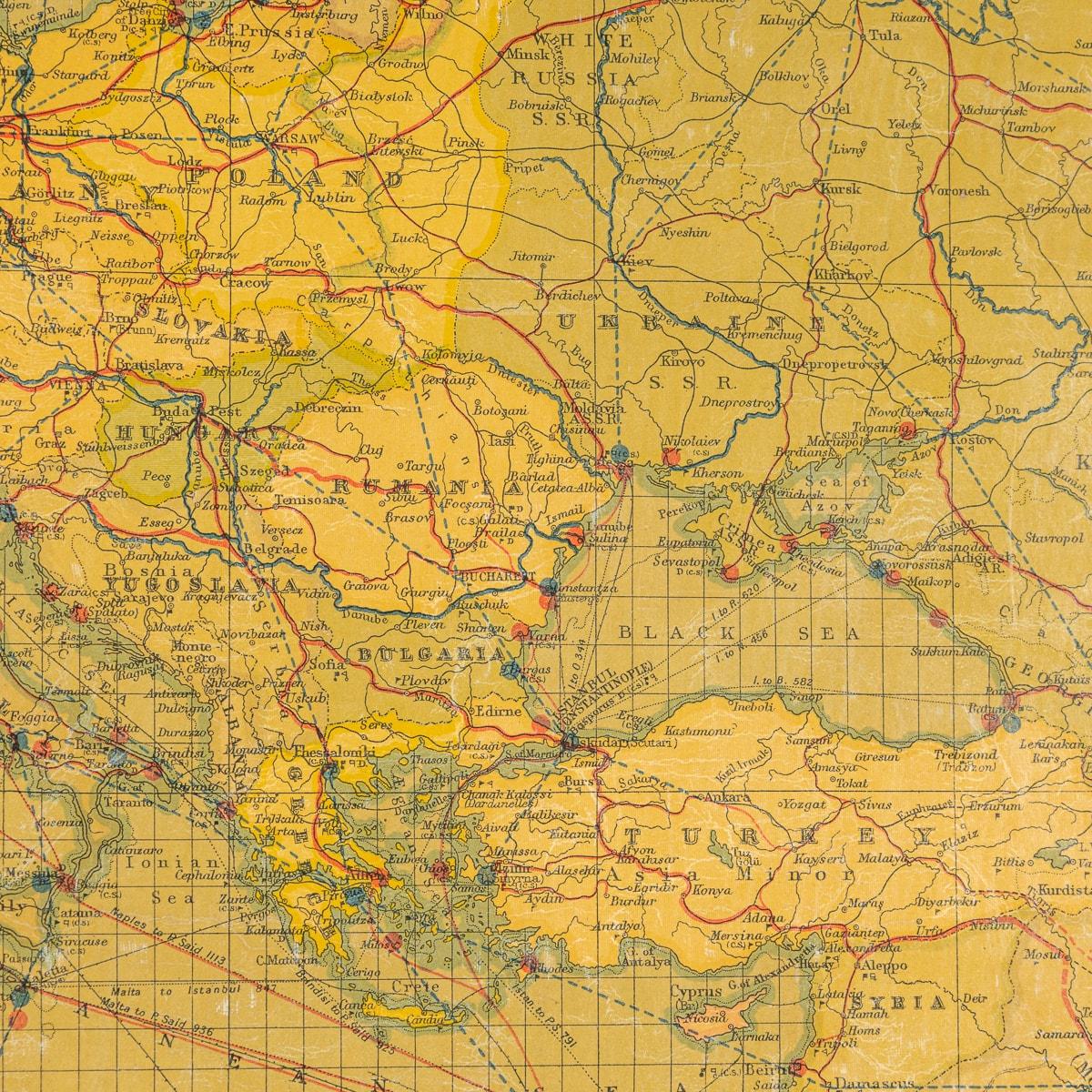 Antike, große, geschwungene Weltkarte des 20. Jahrhunderts, George Philips, um 1918 im Angebot 6