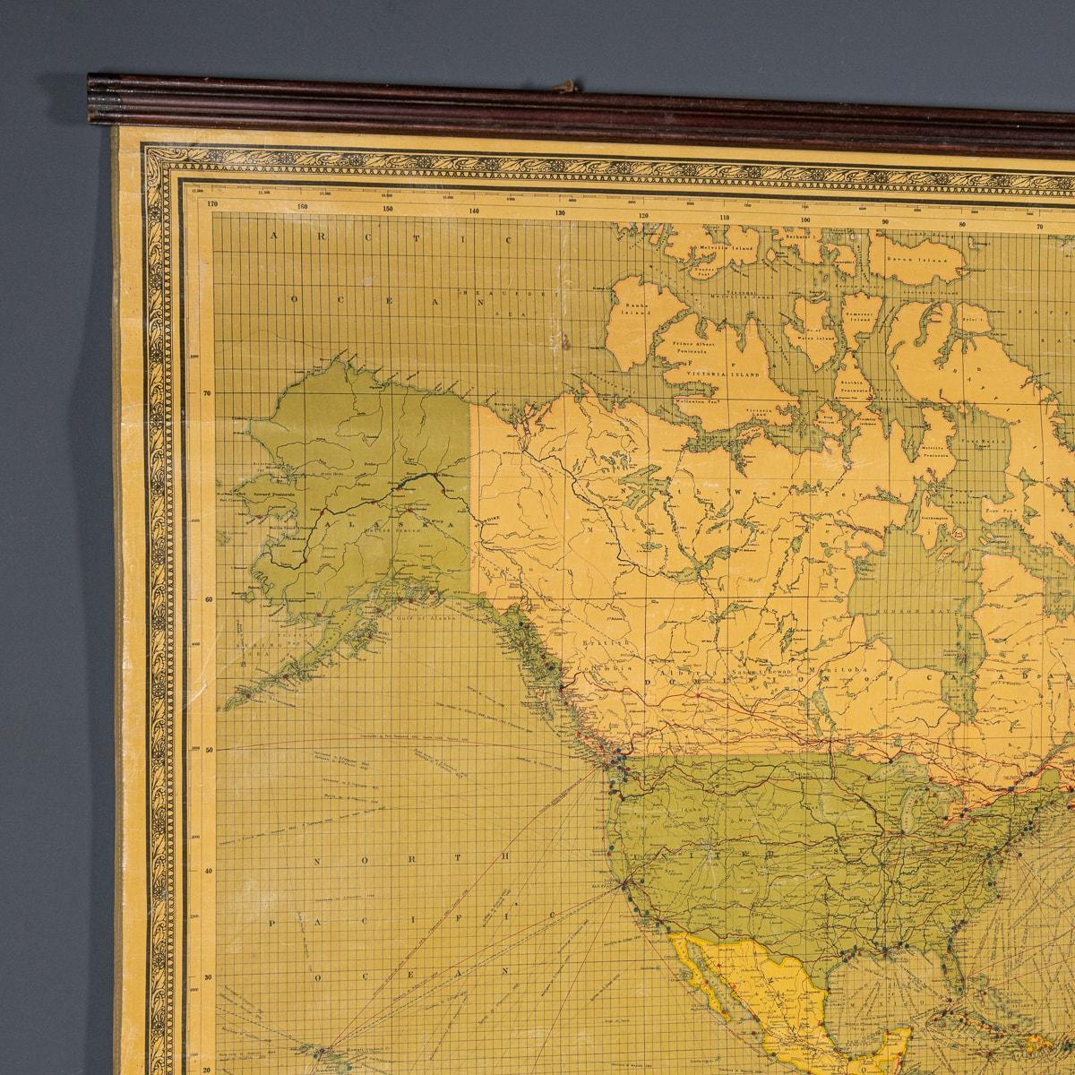 Other Antique 20th Century Large Scrolled Map Of The World, George Philips c.1918 For Sale