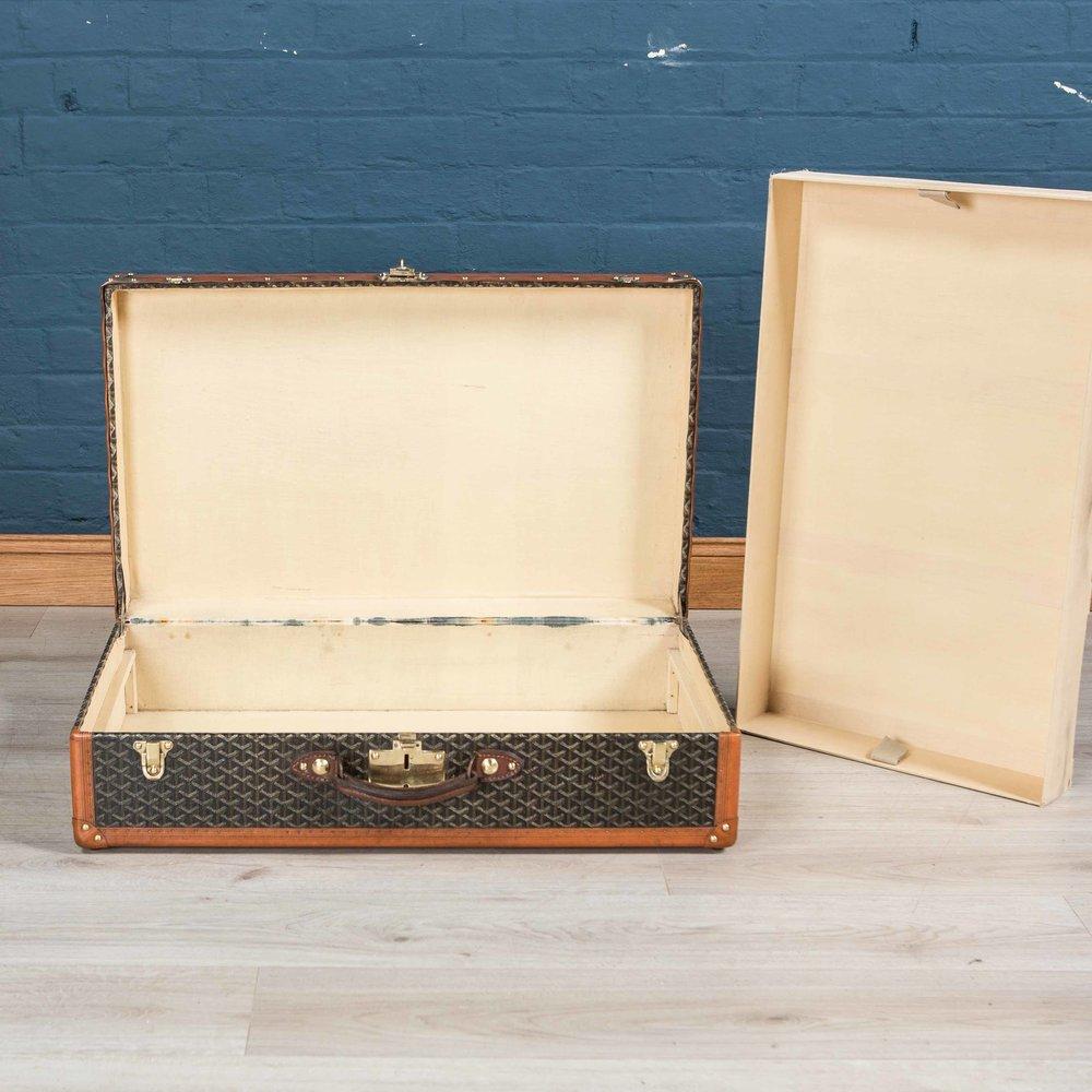 Antique 20th Century Leather Goyard Suitcase, Paris, circa 1930 4