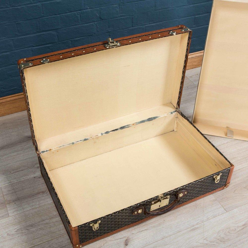 Antique 20th Century Leather Goyard Suitcase, Paris, circa 1930 5