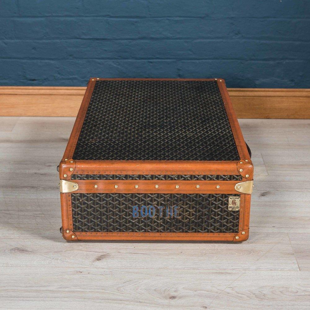 Antique 20th Century Leather Goyard Suitcase, Paris, circa 1930 In Good Condition In Royal Tunbridge Wells, Kent