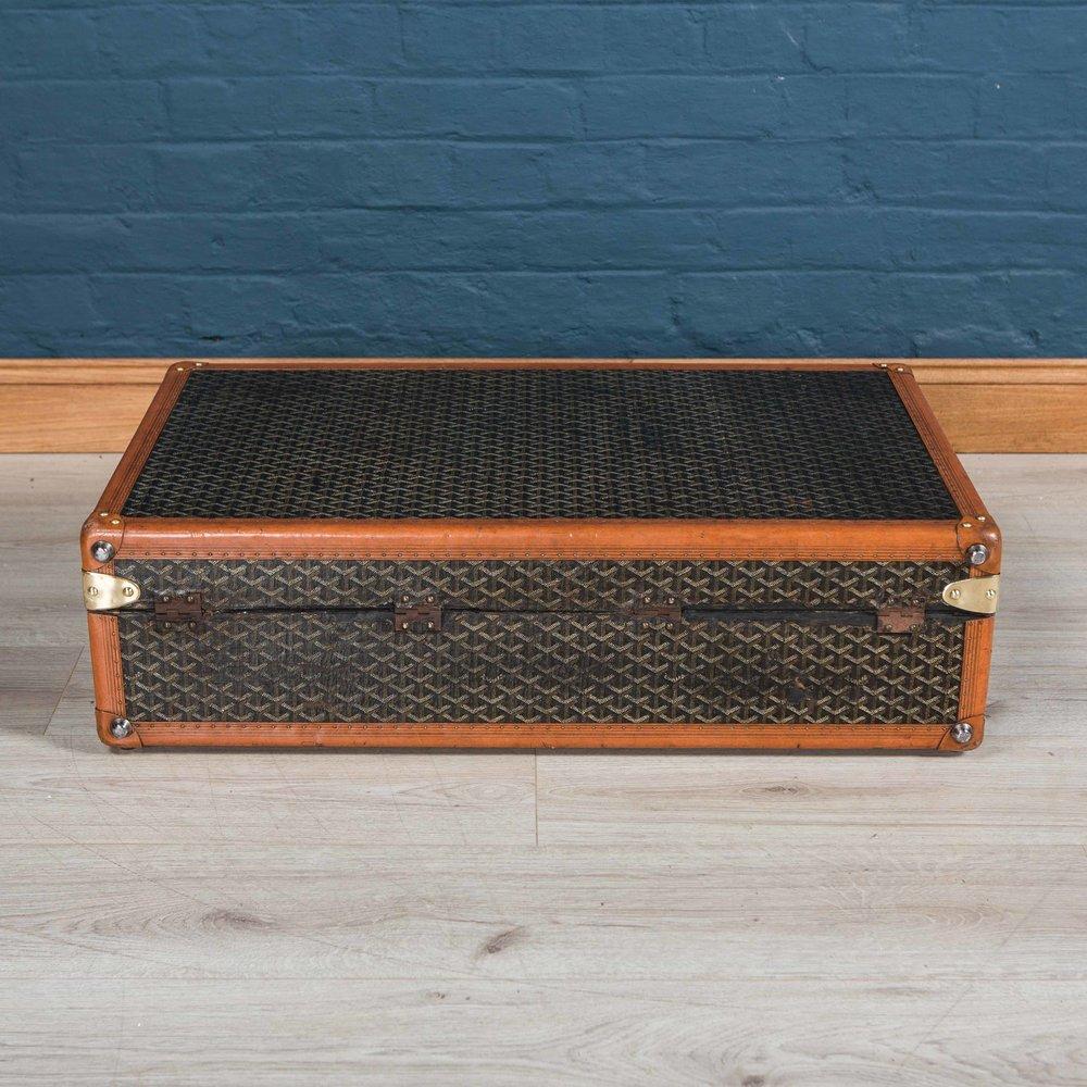 Antique 20th Century Leather Goyard Suitcase, Paris, circa 1930 1