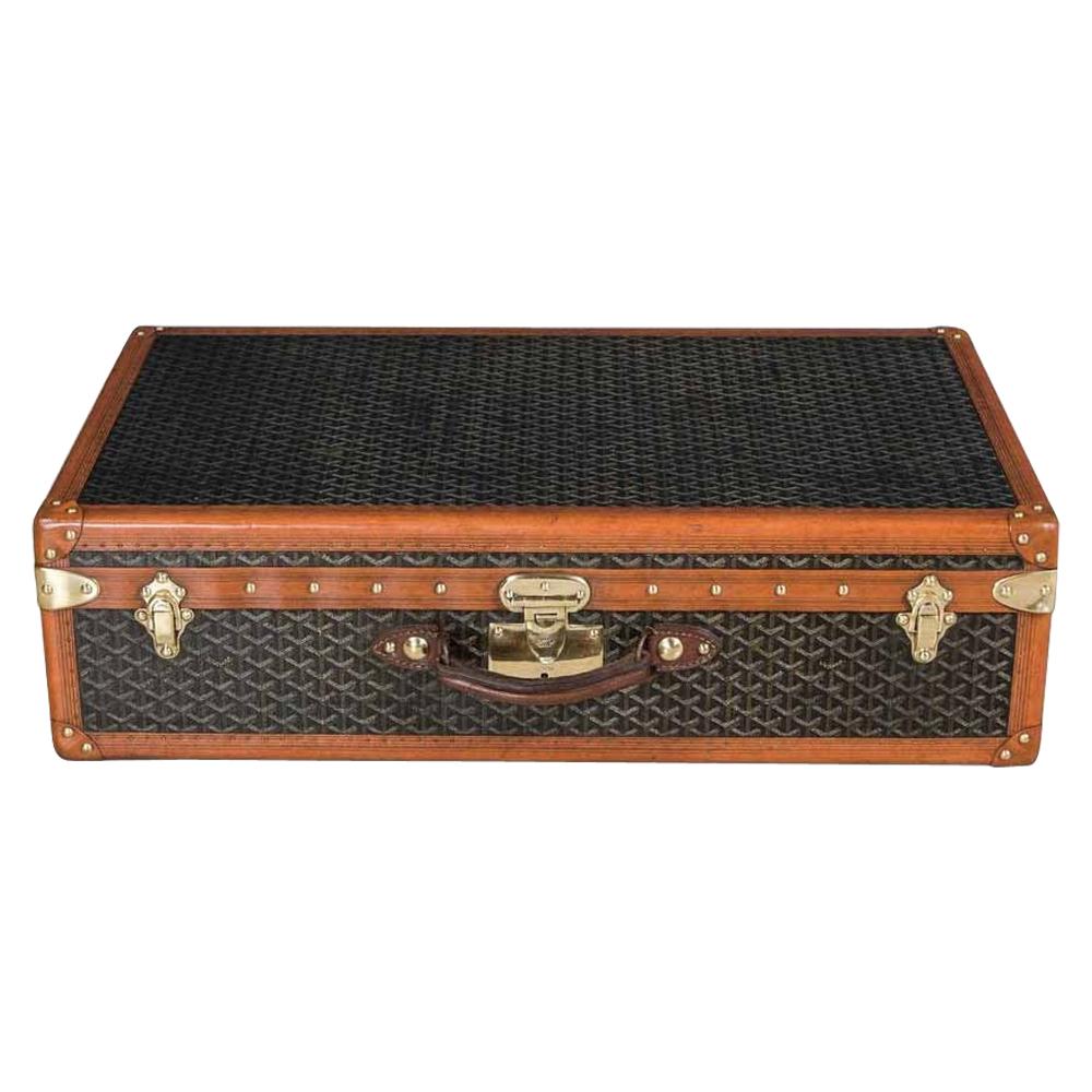 Goyard Gold Goyardine Canvas & Clamecy Cowhide Leather Suitcase