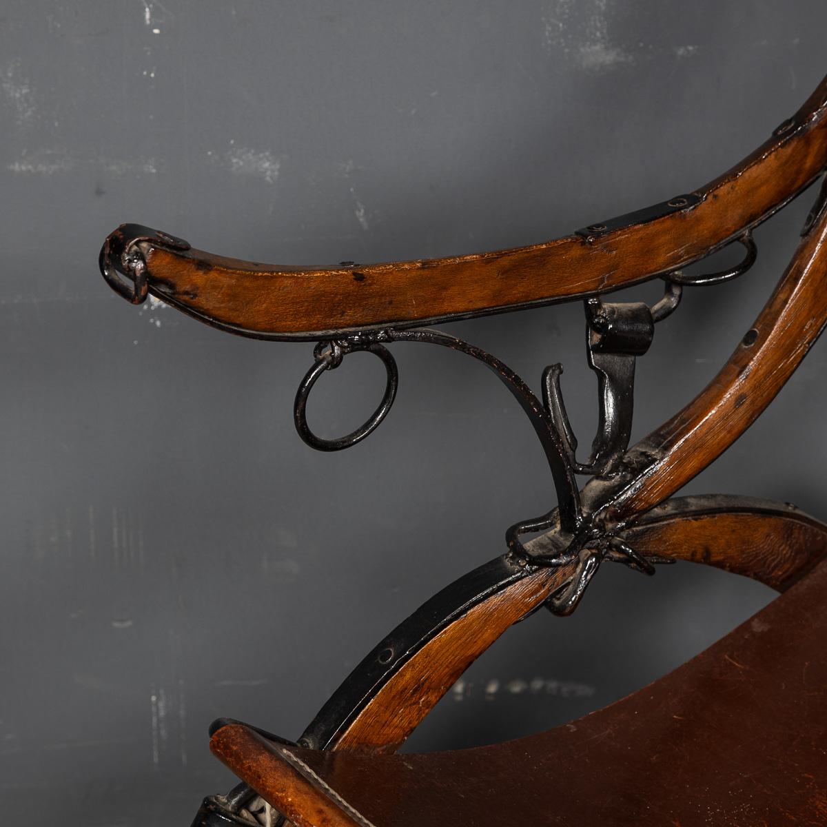 Antique 20th Century Leather Horses Harness Chair c.1900 10