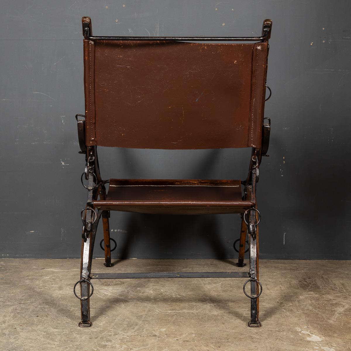 British Antique 20th Century Leather Horses Harness Chair c.1900