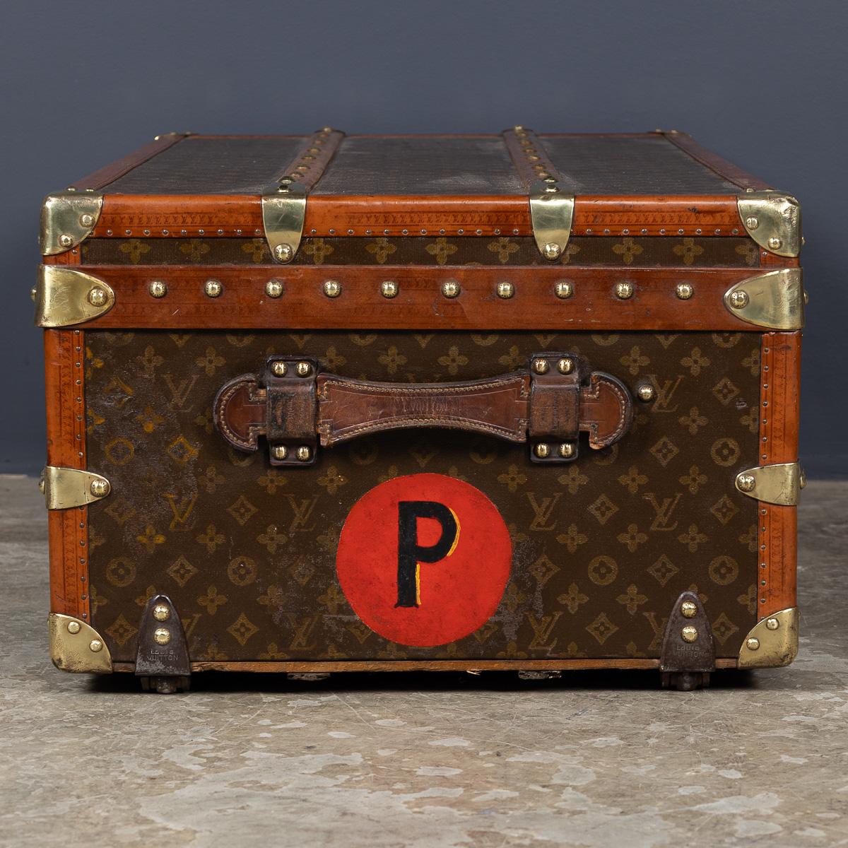 French Antique 20th Century Louis Vuitton Cabin Trunk In Monogram Canvas, France c.1920 For Sale