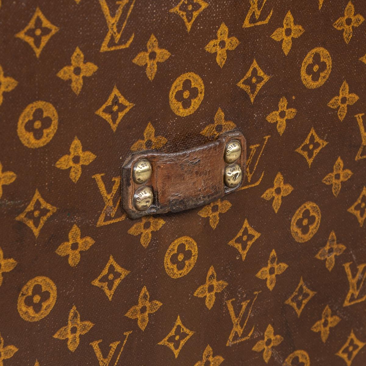 Antike Louis Vuitton-Huttruhe des 20. Jahrhunderts mit Monogramm aus Segeltuch, Frankreich um 1910 im Angebot 12
