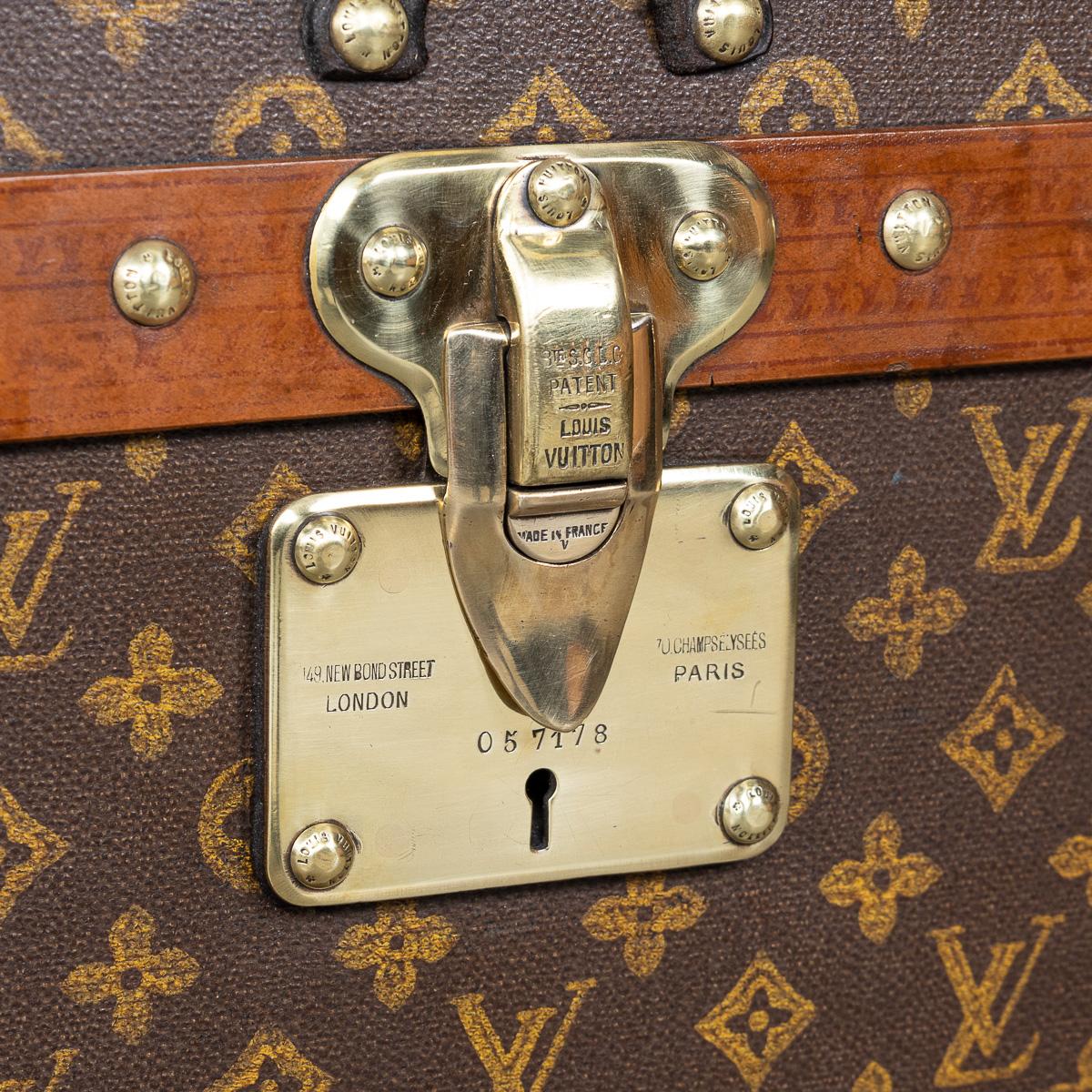 Ancienne malle à chapeau Louis Vuitton du 20ème siècle en toile monogrammée, France vers 1920 en vente 10