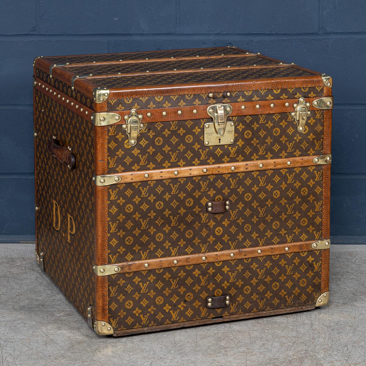 A superb example of an early 20th century Louis Vuitton hat trunk in the world famous monogrammed LV canvas, with its lozine borders and brass fitting it would have been the top of the line even at the time of purchase some 100 years ago.

Complete