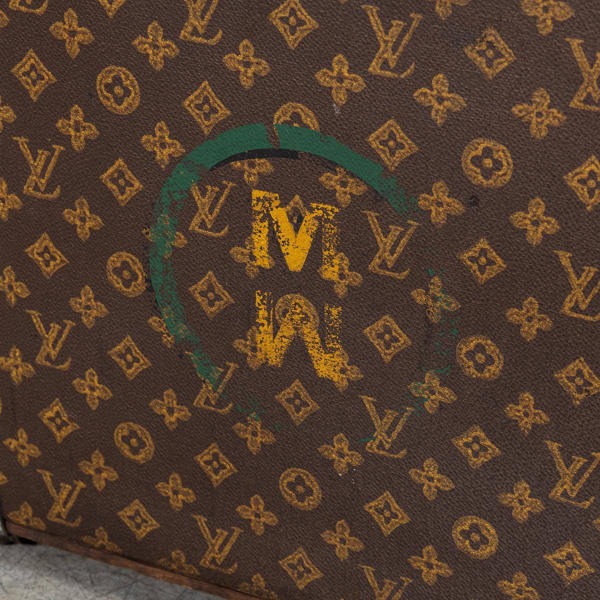 Ancienne malle à chapeau Louis Vuitton du 20ème siècle en toile monogrammée, France vers 1920 en vente 13
