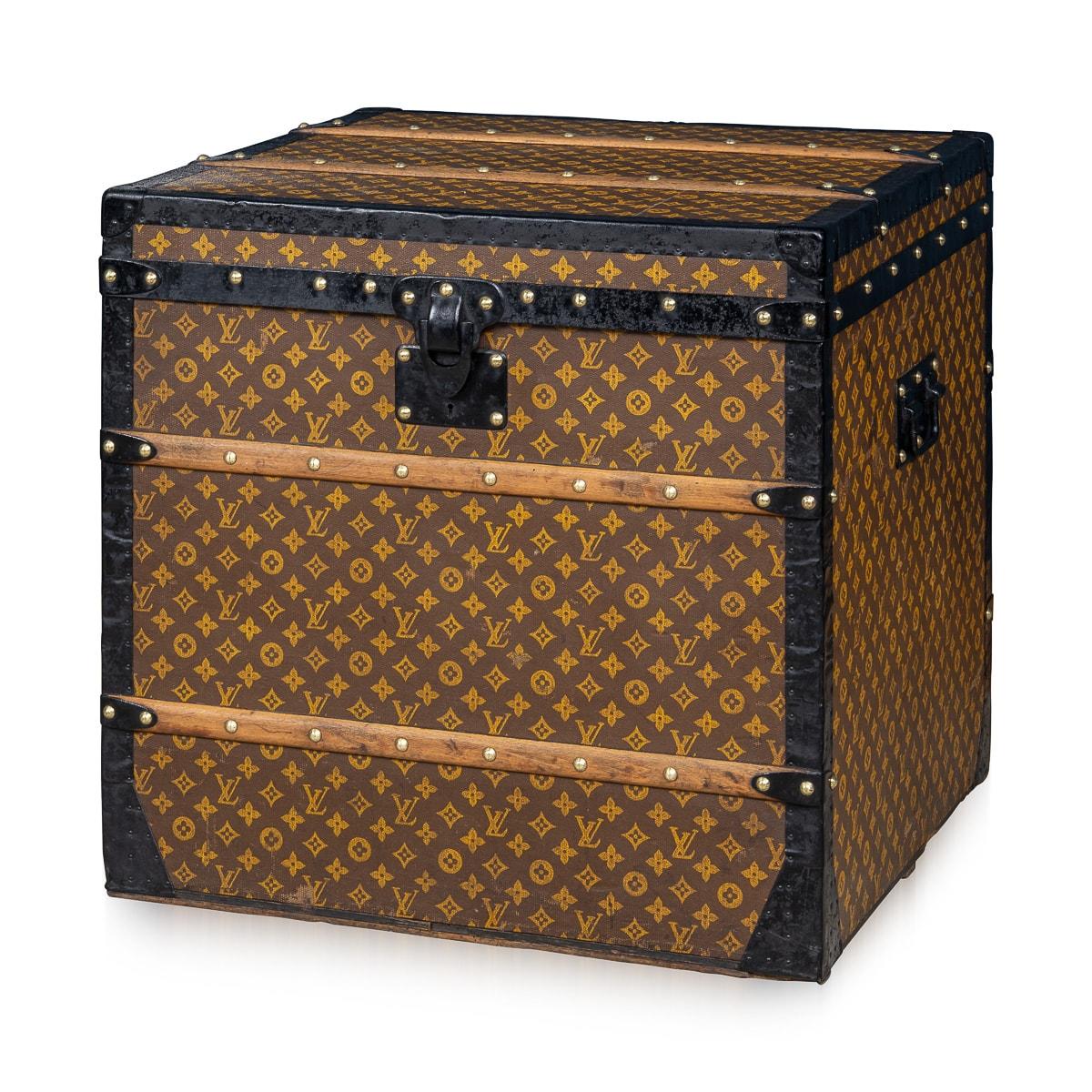 A superb example of an early 20th century Louis Vuitton hat trunk in the world famous monogrammed LV canvas. Complete with all its interior trays, this unusually sized trunk is in very good condition and harks back to times of passenger ships and