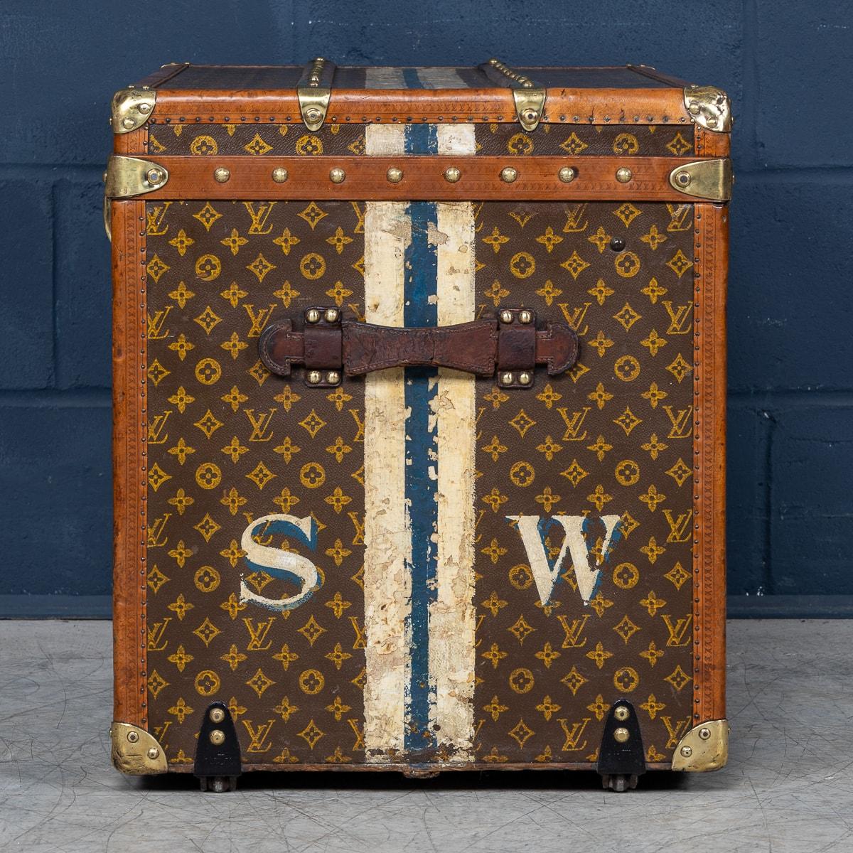 French Antique 20th Century Louis Vuitton Hat Trunk In Monogram Canvas, Paris c.1920