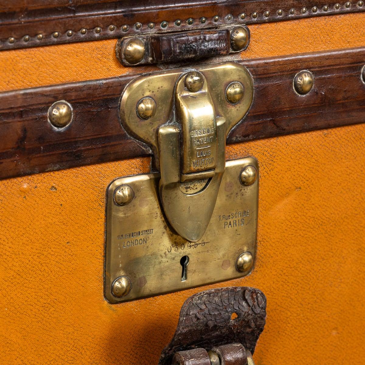 Antique 20th Century Louis Vuitton Hat Trunk In Orange 