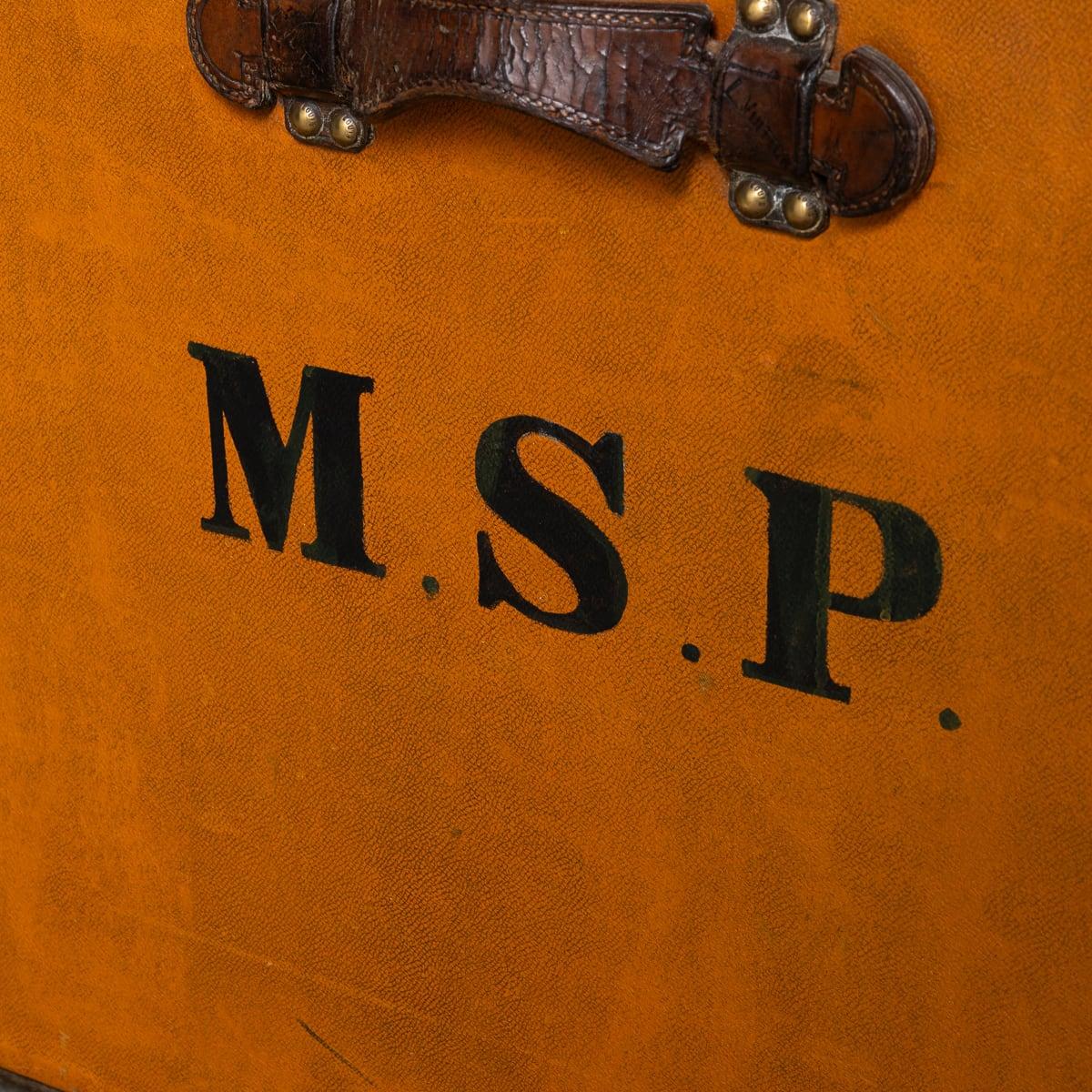 Antique 20th Century Louis Vuitton Hat Trunk In Orange 