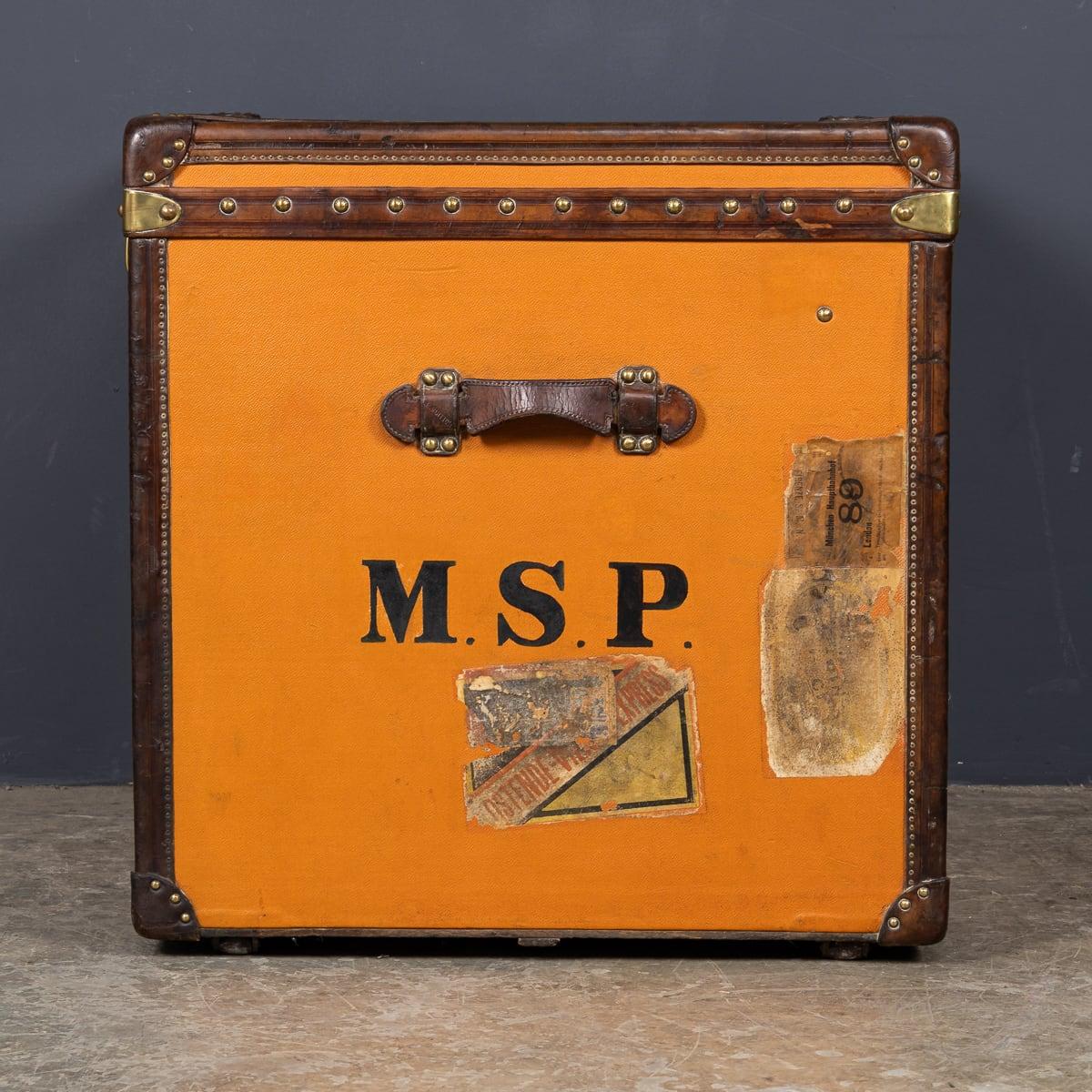 Other Antique 20th Century Louis Vuitton Hat Trunk In Orange 