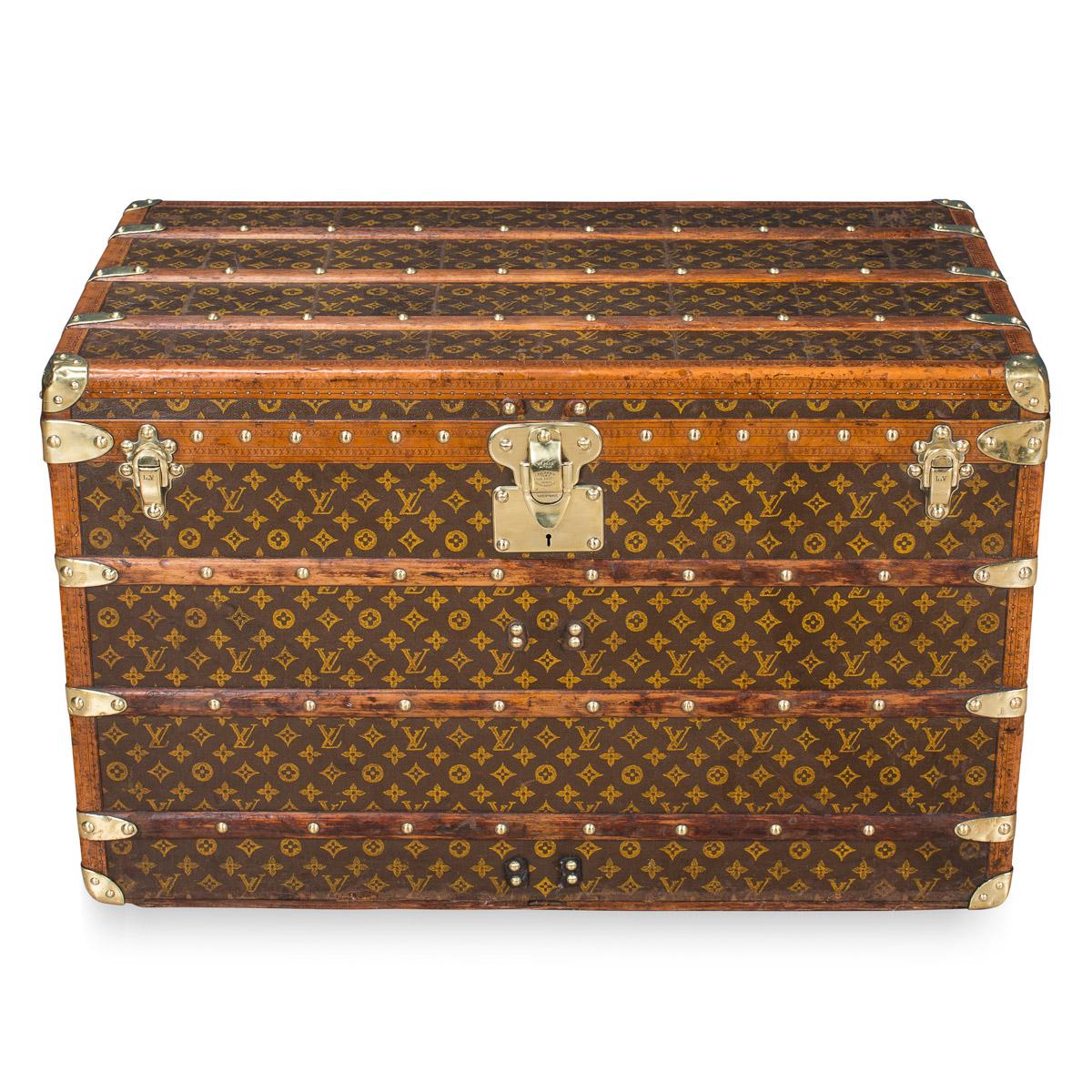 French Antique 20th Century Louis Vuitton Monogram Courier Trunk, circa 1900