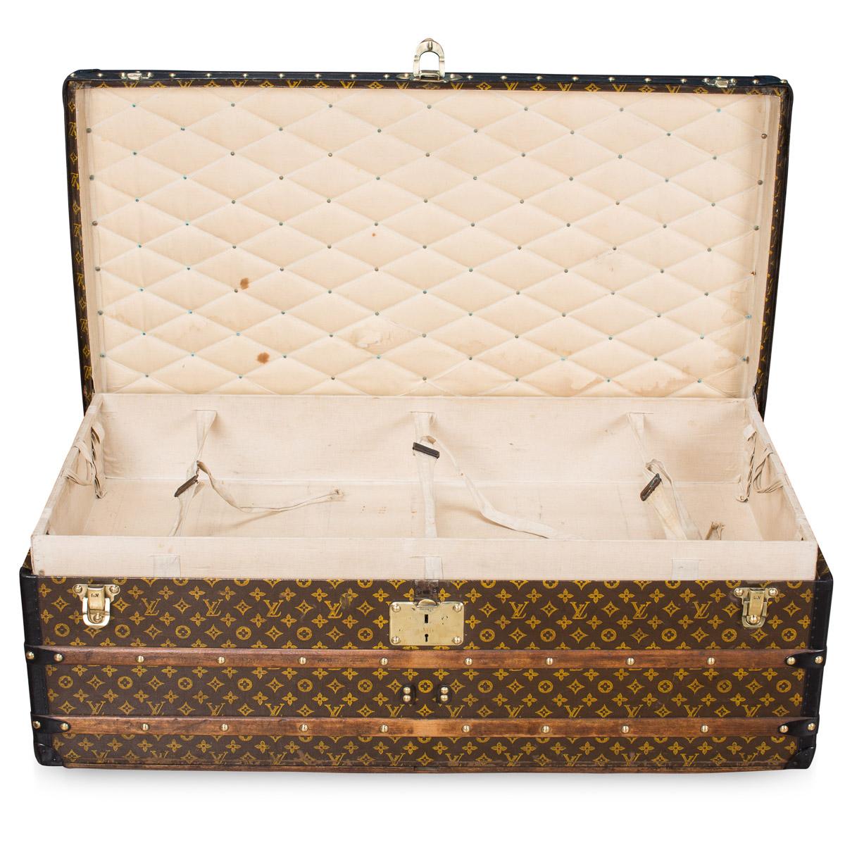 Canvas Antique 20th Century Louis Vuitton Monogram Steamer Trunk, circa 1910