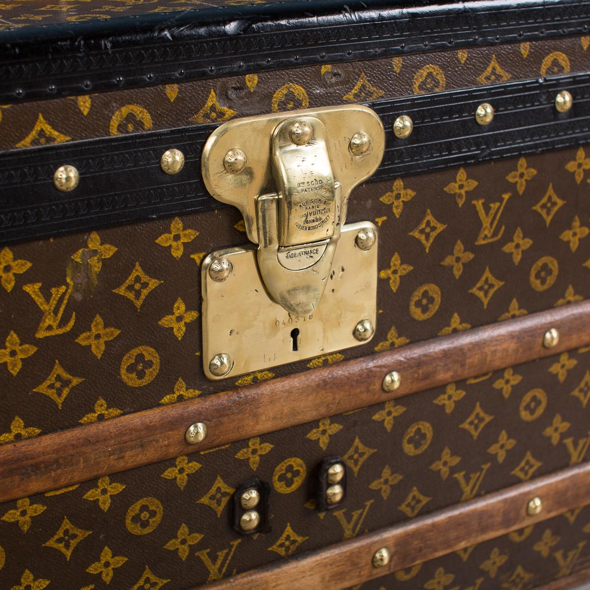 Antique 20th Century Louis Vuitton Monogram Steamer Trunk, circa 1910 4