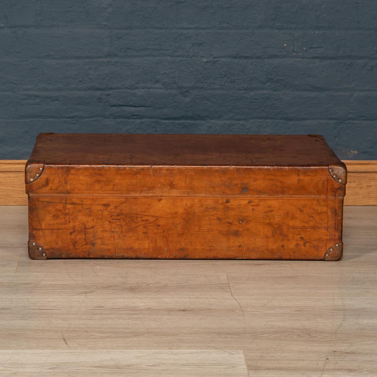 French 20th Century Louis Vuitton Natural Cow Hide Suitcase, France, circa 1900