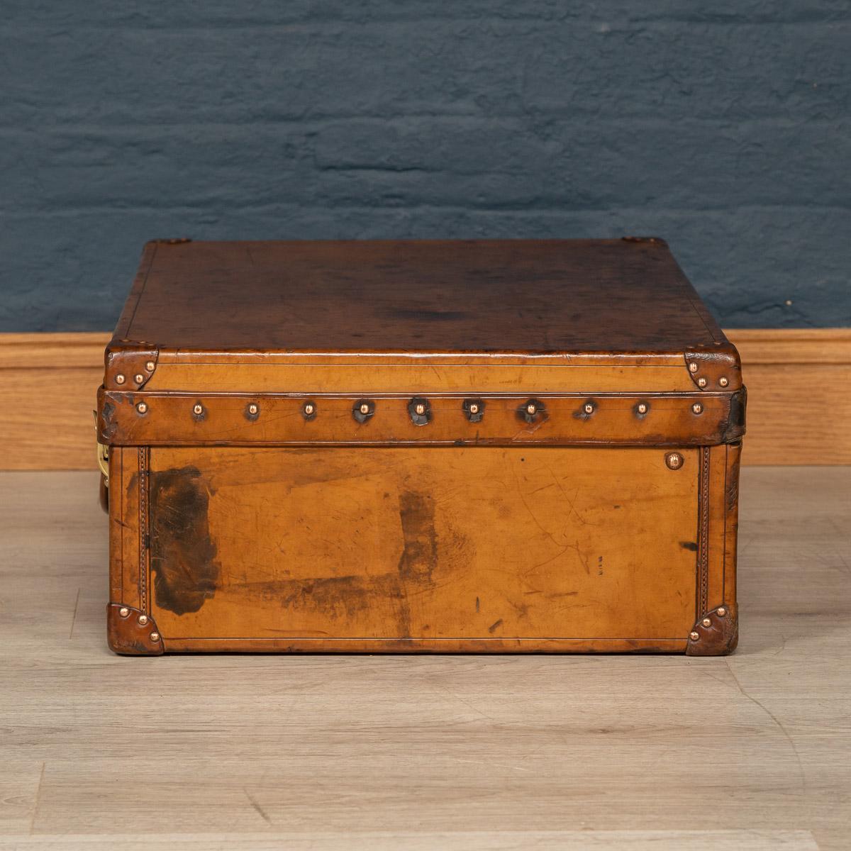 French 20th Century Louis Vuitton Suitcase in Natural Cow Hide, France, circa 1900