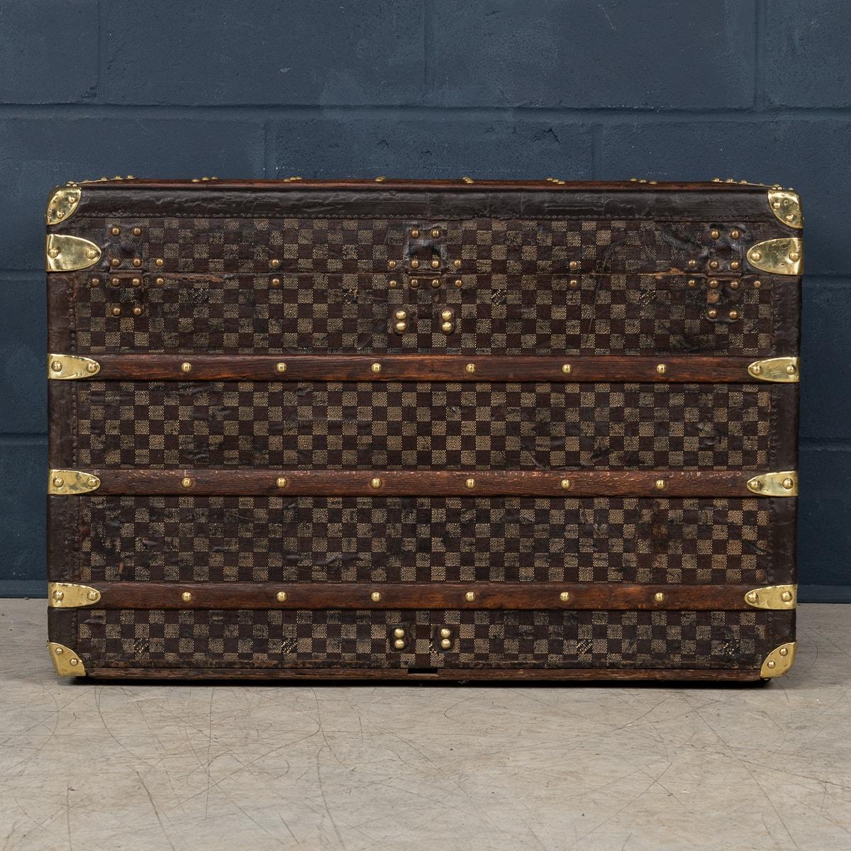 French Antique 20th Century Louis Vuitton Trunk In Damier Canvas, France c.1900