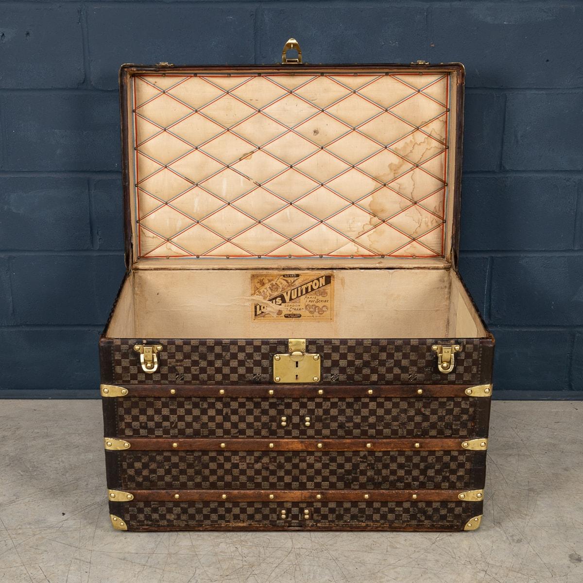 Antique 20th Century Louis Vuitton Trunk In Damier Canvas, France c.1900 1