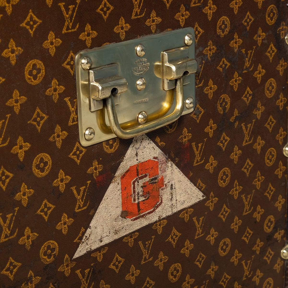 Antike Louis Vuitton-Truhe des 20. Jahrhunderts aus Monogramm-Leinwand mit Monogramm, Frankreich um 1900 im Angebot 13