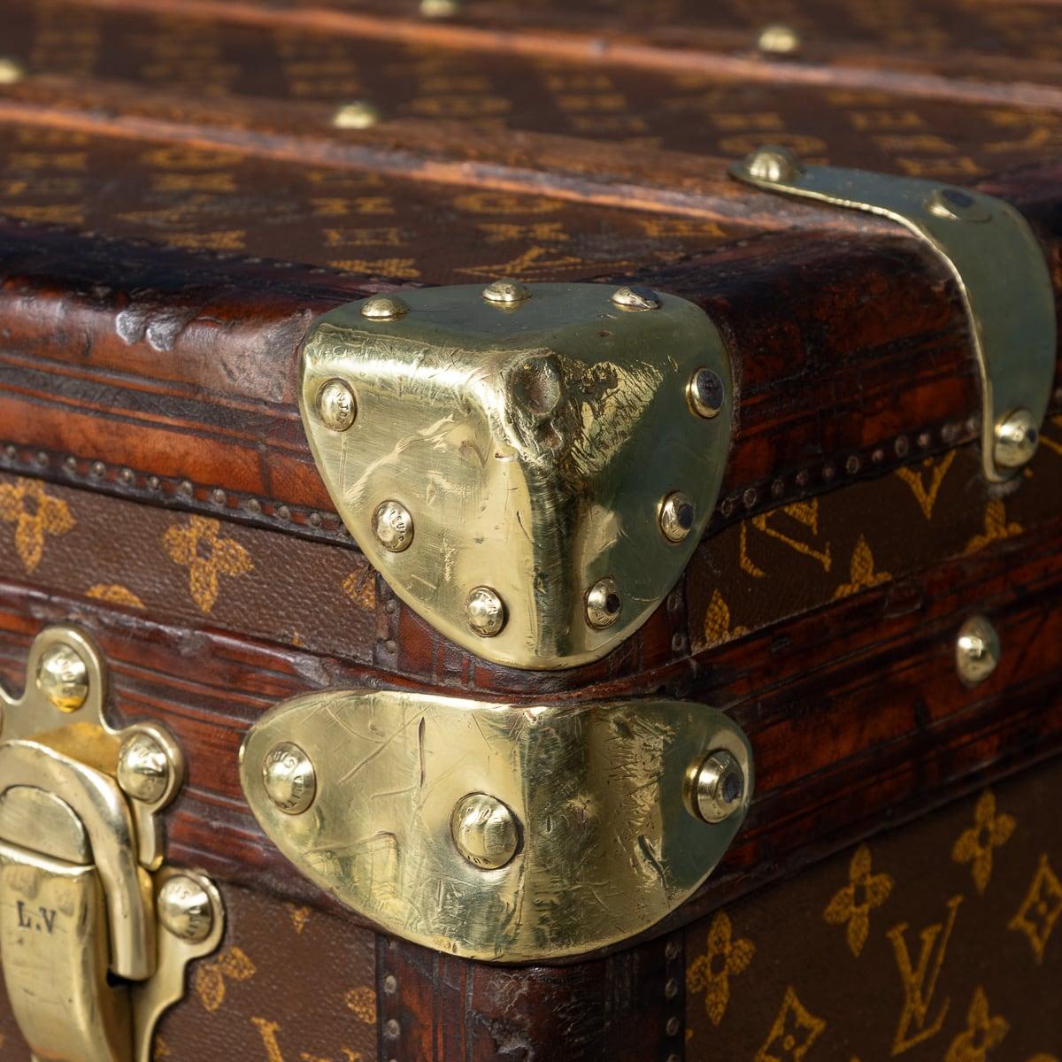 Antike Louis Vuitton-Truhe des 20. Jahrhunderts aus Monogramm-Leinwand mit Monogramm, Frankreich um 1900 im Angebot 14