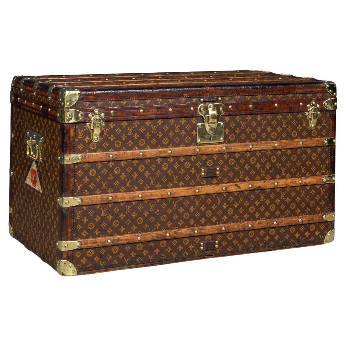Antique 20th Century Louis Vuitton Trunk In Monogram Canvas, France c.1900